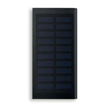 SOLAR POWERFLAT - 8000 mAh napelemes powerbank - Fekete