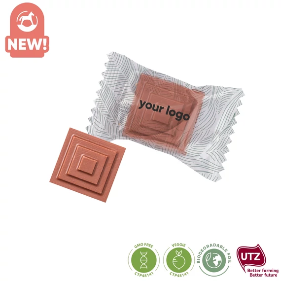 Praliné kocka, egyedi grafikájú fóliában