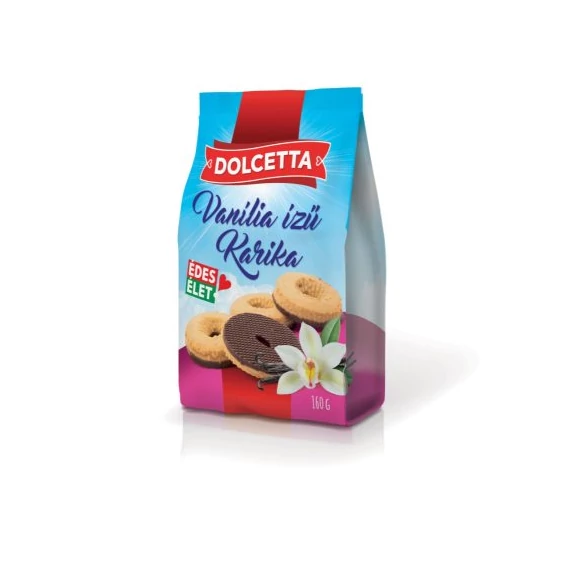 Dolcetta Vaníliás karika 160g 15/# Álló tasakos