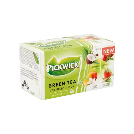 Pickwick zöld tea variációk (kókusz, áfonya, mango, eper) 20 x 1,5 g