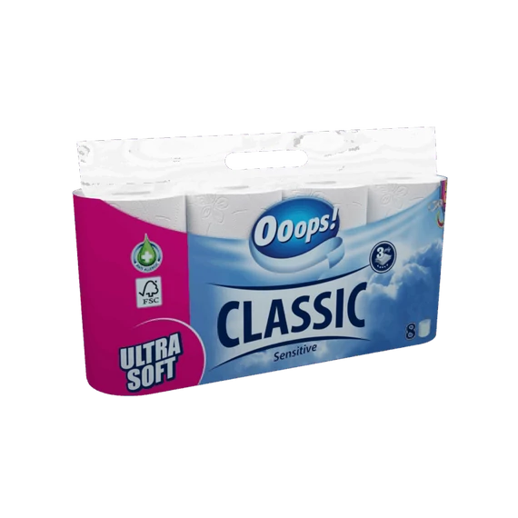 Ooops! Classic Sensitive toalettpapír 3 rétegű 8 tekercs