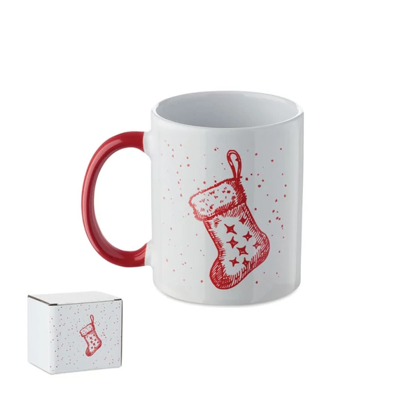 FESTIMUG - Karácsonyi kerámia bögre 300ml - Piros