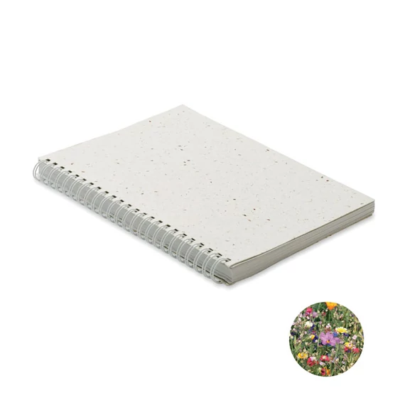 SEED RING - A5 magpapír spirálos notesz - Fehér