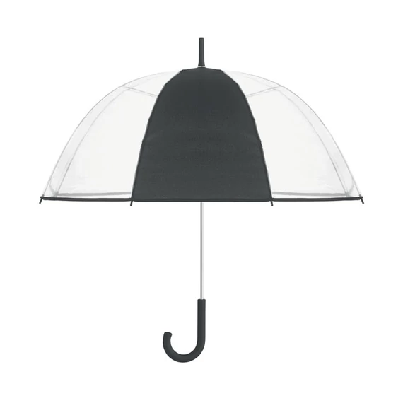 GOTA - ⌀102cm/23″ átlátszó esernyő, hajlított markolat. - Fekete