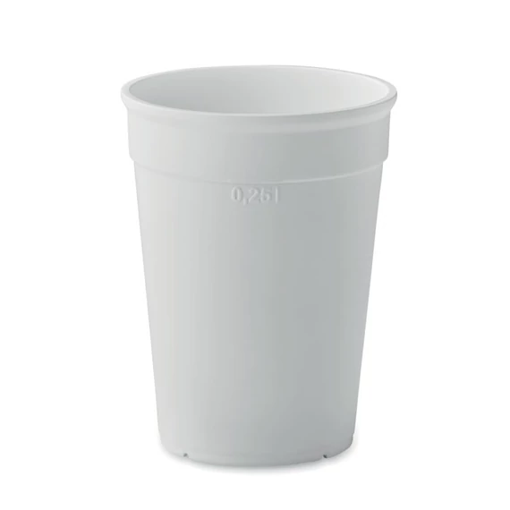 AWAYCUP - PP rend.pohár 250 ml - Fehér