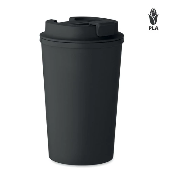 BEIBAKU - PLA duplafalú pohár 350 ml - Fekete