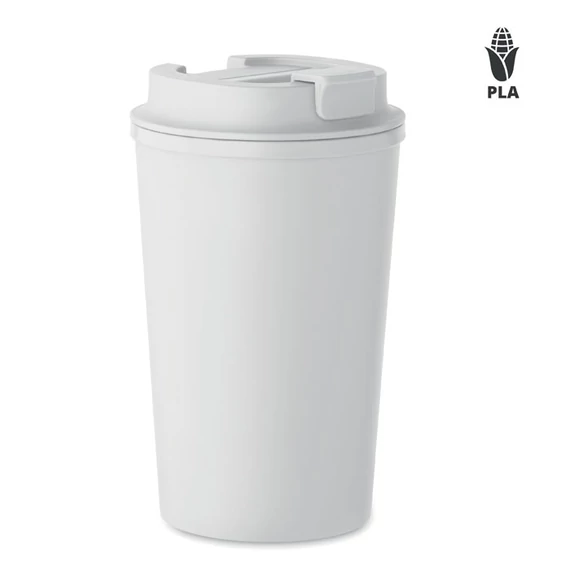 BEIBAKU - PLA duplafalú pohár 350 ml - Fehér