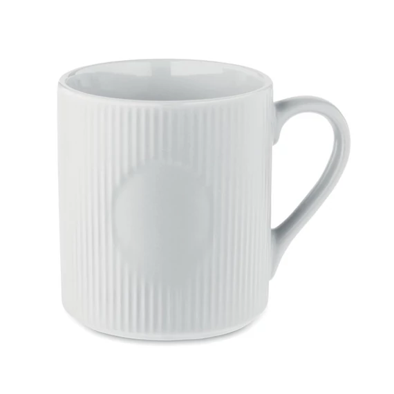 RIBMUG - Bordázott kerámia bögre 340 ml - Fehér