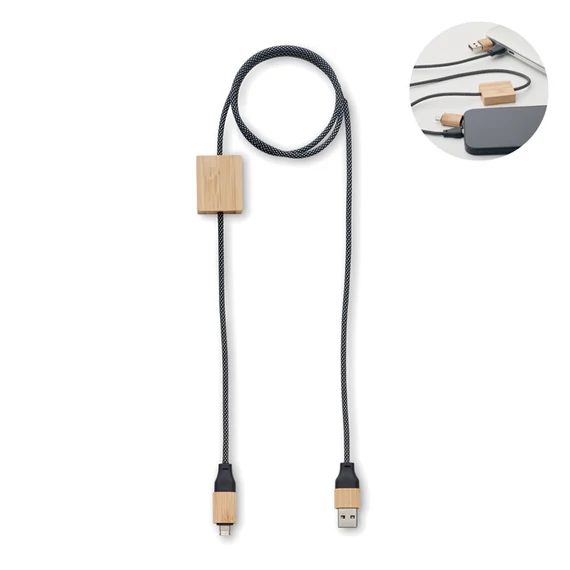 CABOO - 60W-os töltőkábel - Fa