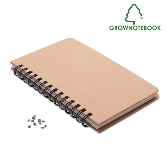 GROWNOTEBOOK™ - A5 vonalas fenyő jegyzetfüzet - Bézs