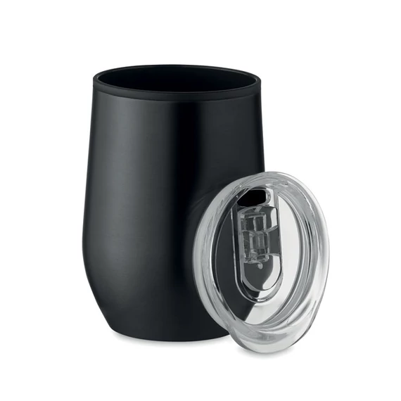 CHIN CHAN - Duplafalú úti pohár 350 ml - Fekete