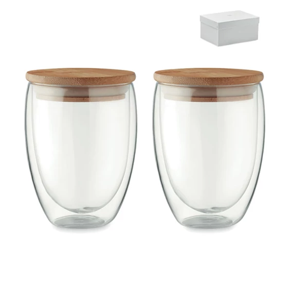 TIRANA SET - 2 db 350 ml-es pohár készlet - Áttetsző