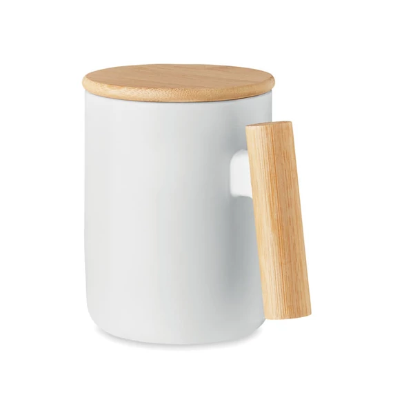MAJEST - Porcelán bögre fedéllel 380 ml - Fehér