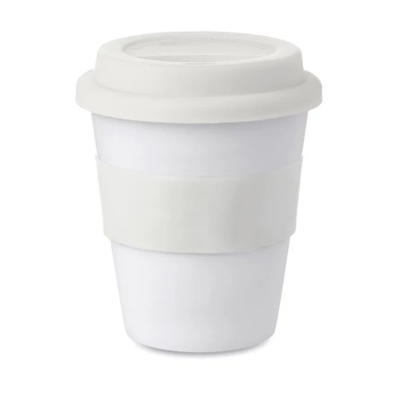 ASTORIA - PP pohár szilikon fedél 350 ml - Fehér