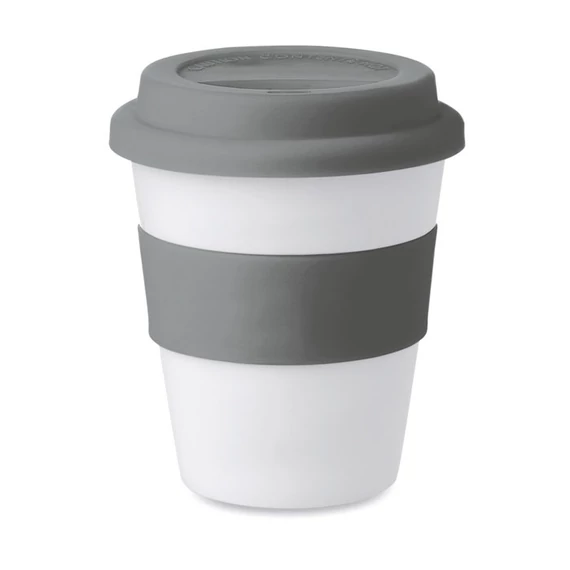 ASTORIA - PP pohár szilikon fedél 350 ml - Szürke