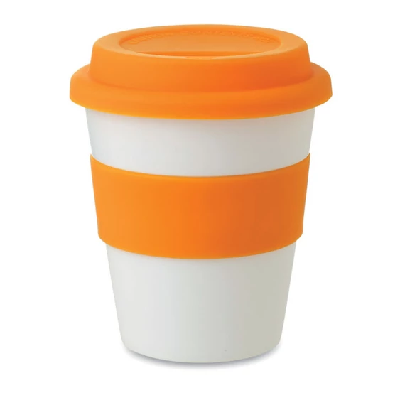 ASTORIA - PP pohár szilikon fedél 350 ml - Narancssárga