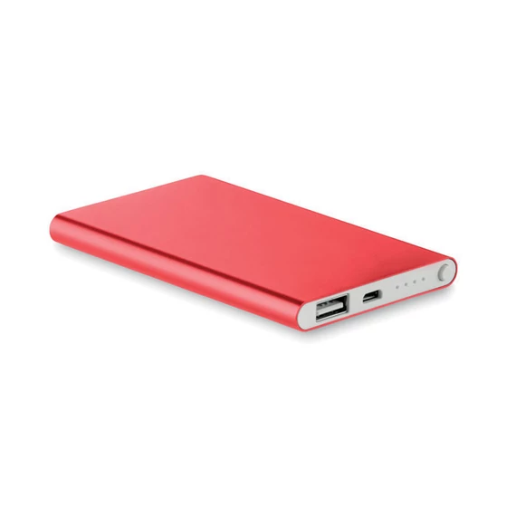 POWERFLAT - 4000 mAh alumínium powerbank - Piros