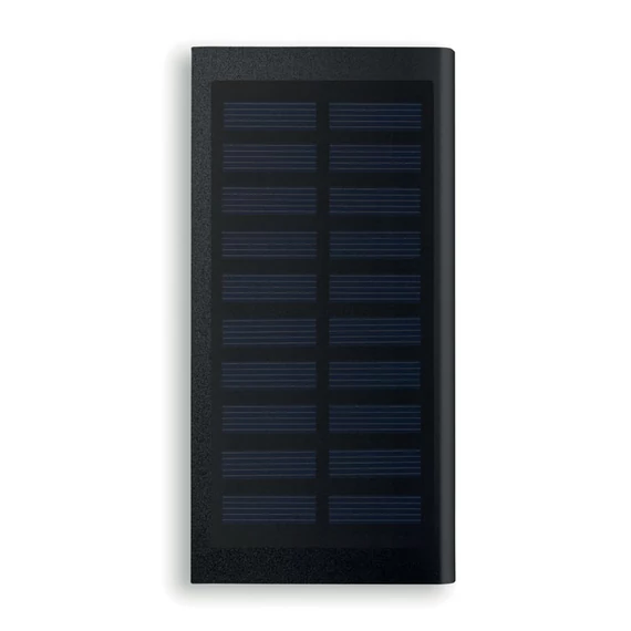 SOLAR POWERFLAT - 8000 mAh napelemes powerbank - Fekete