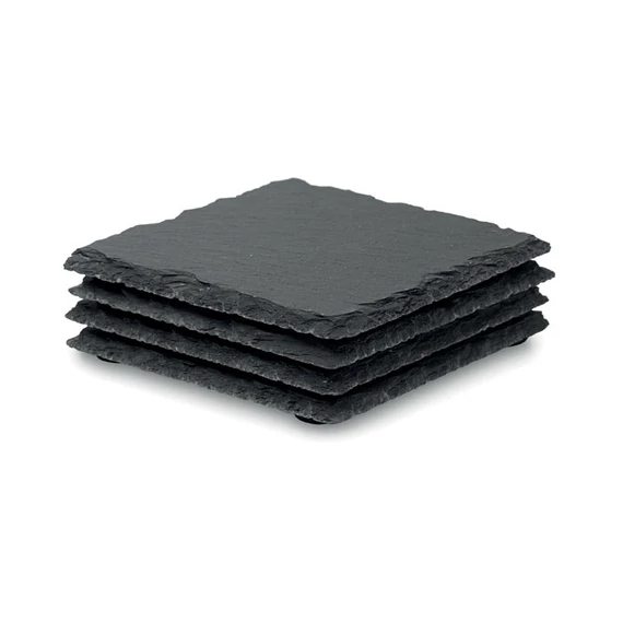 SLATE4 - Palalemez poháralátétek - Fekete