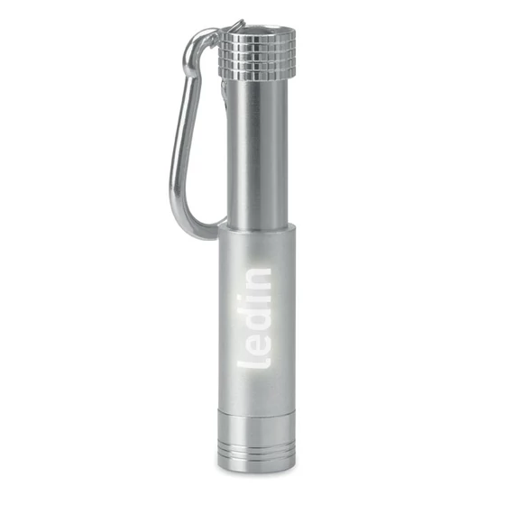 POP LIGHT - Alumínium/ABS LED kulcstartó - Ezüst