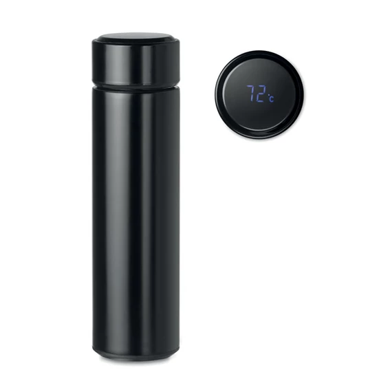 POLE - Palack hőmérővel 450 ml - Fekete