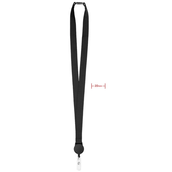 ZIP LANYARD - Nyakpánt kihúzható tartóval - Fekete