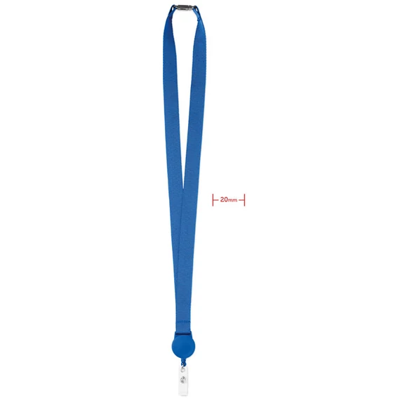 ZIP LANYARD - Nyakpánt kihúzható tartóval - Királykék