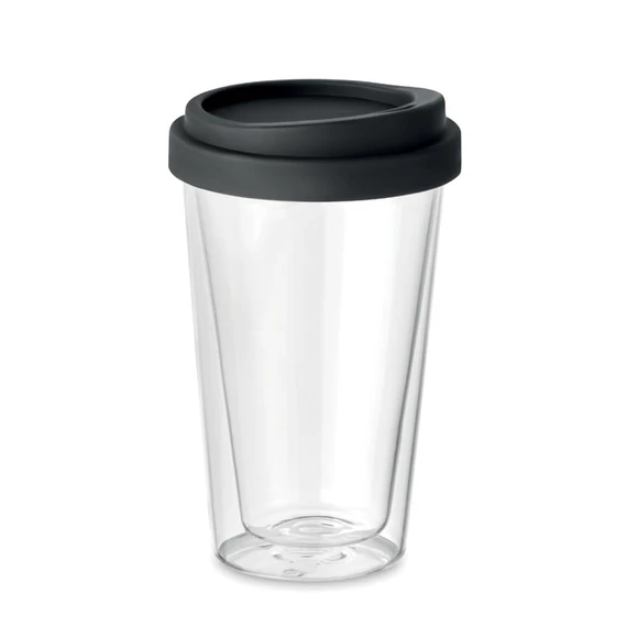BIELO TUMBLER - Hőálló üveg pohár, 350 ml - Fekete