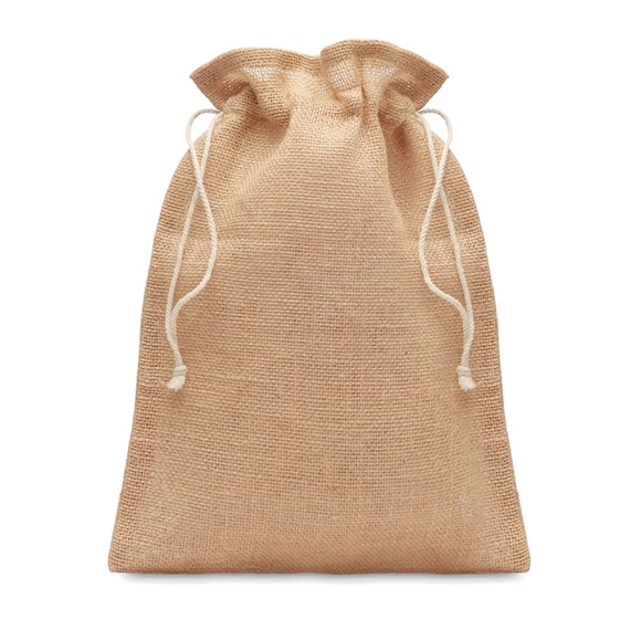 JUTE MEDIUM - Közepes juta tasak 25x32 cm - Bézs