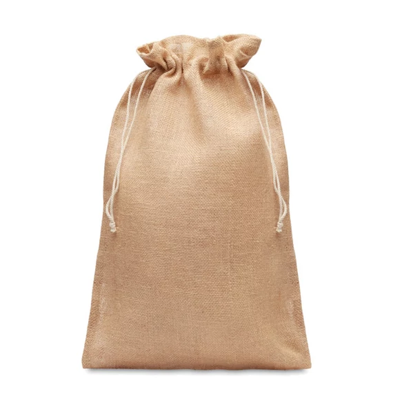 JUTE LARGE - Nagy juta tasak 30x47 cm - Bézs