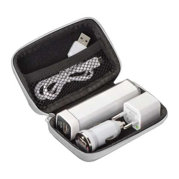 Autós USB töltő és 2200 mAh powerbank szett
