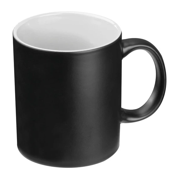 Fekete bögre színes belsővel, 300 ml