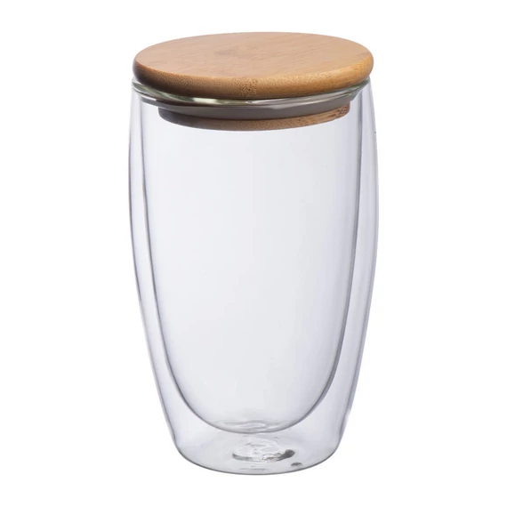 Duplafalú üveg pohár, 500 ml