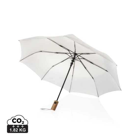 Kaycey 21 AWARE™ RPET akácfa mini auto nyitású esernyő