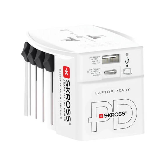 SKROSS világjáró adapter MUV 65 W PD USB-C kábellel