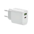 Kép 1/5 - PORT - 18W 2 portos USB EU töltő - Fehér