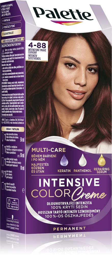 Schwarzkopf Palette Intensive Color Creme intenzív krémhajfesték 4-88 intenzív sötétvörös (RF3)
