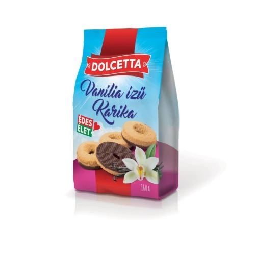 Dolcetta Vaníliás karika 160g 15/# Álló tasakos