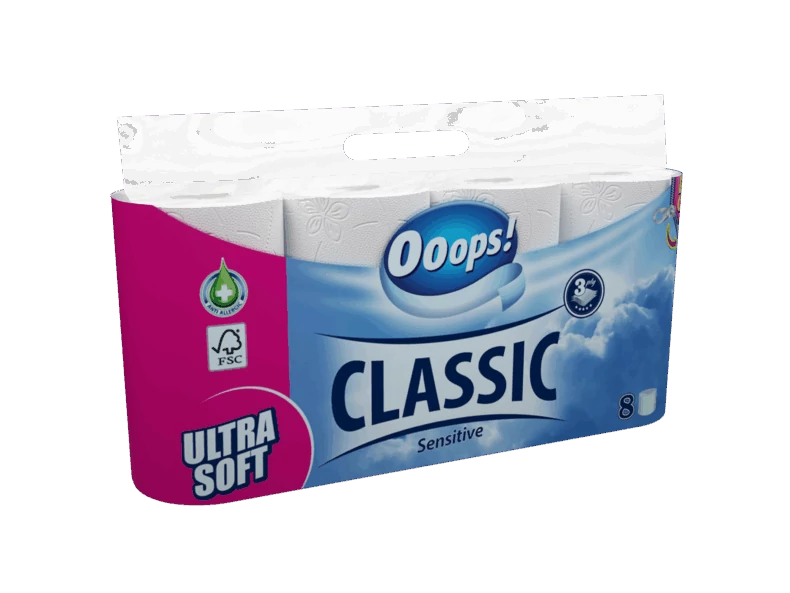 Ooops! Classic Sensitive toalettpapír 3 rétegű 8 tekercs