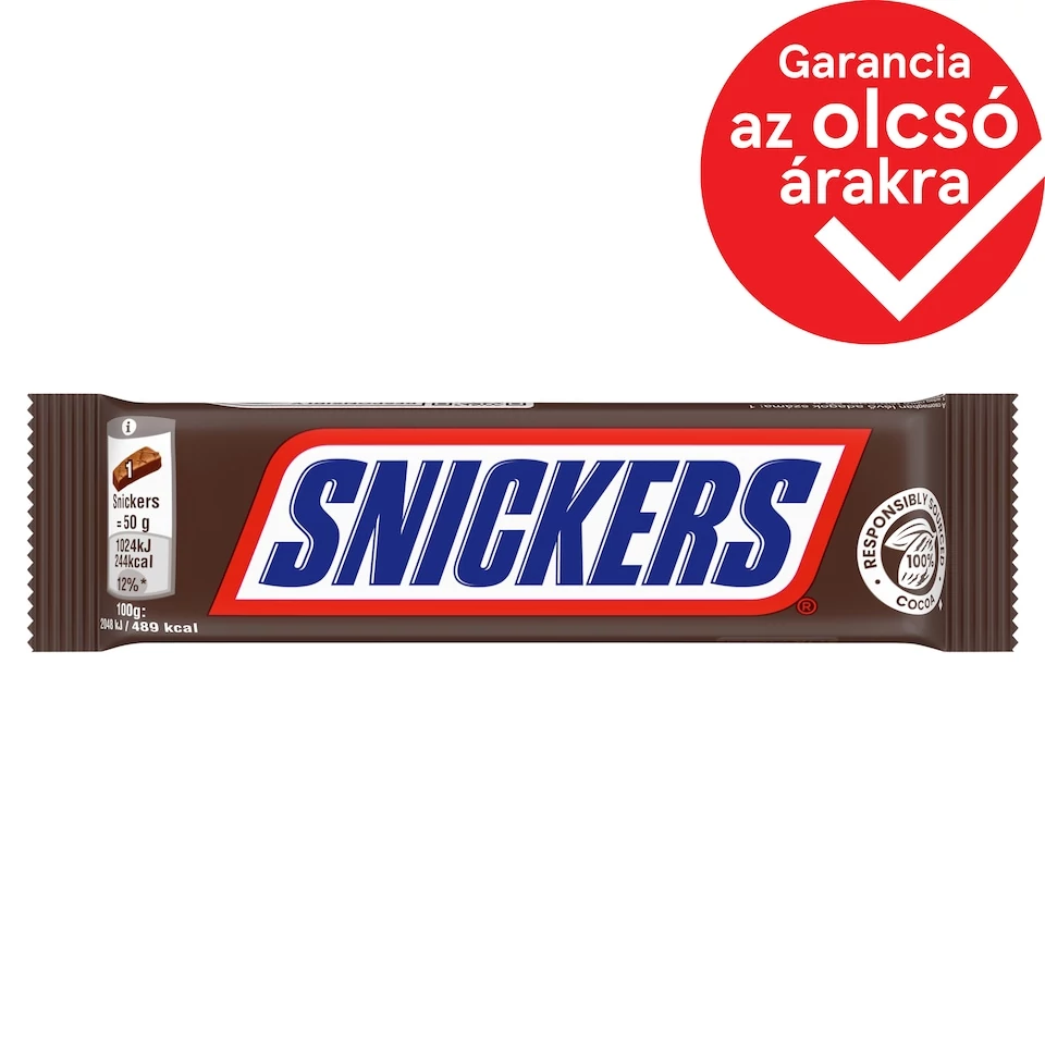 Snickers karamellás földimogyorós krémes szelet földimogyoróval tejcsokoládéba mártva 50 g