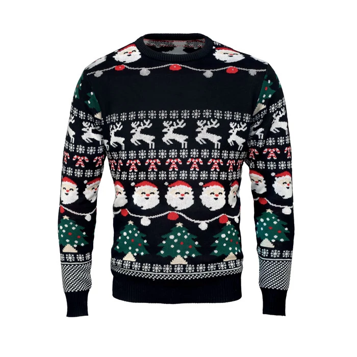 SHAMIS LARGE - Karácsonyi LED-es pulóver L/XL - Fekete