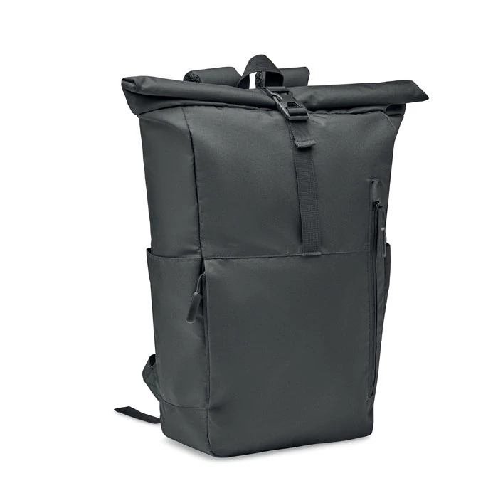 VALLEY ROLLPACK - 300D RPET roll top hátizsák - Fekete