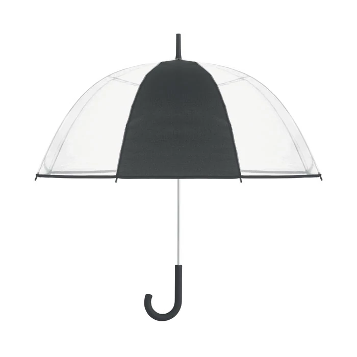 GOTA - ⌀102cm/23″ átlátszó esernyő, hajlított markolat. - Fekete
