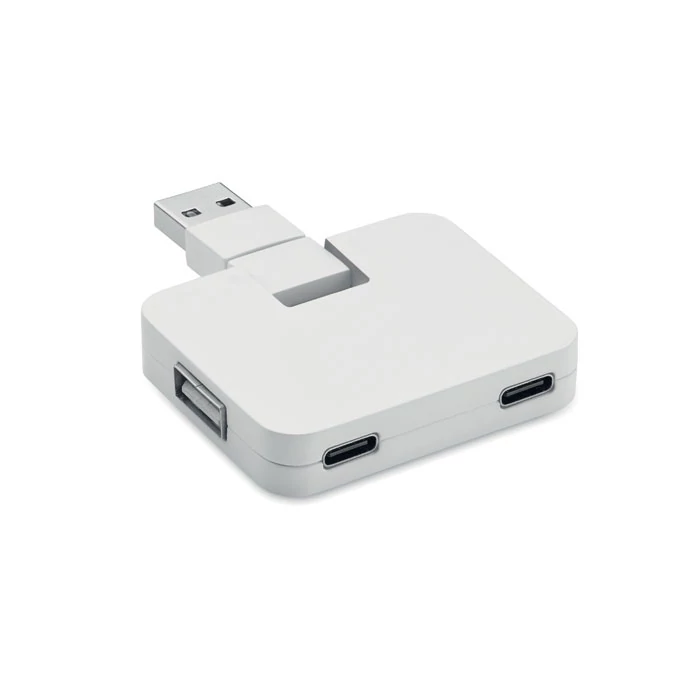 SQUARE-C - 4 portos USB hub - Fehér