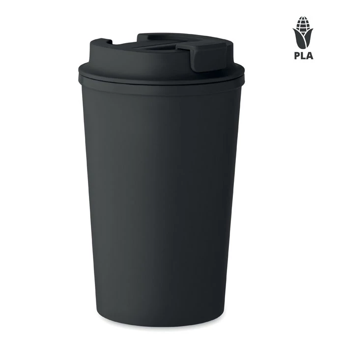BEIBAKU - PLA duplafalú pohár 350 ml - Fekete