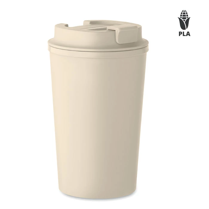 BEIBAKU - PLA duplafalú pohár 350 ml - Bézs