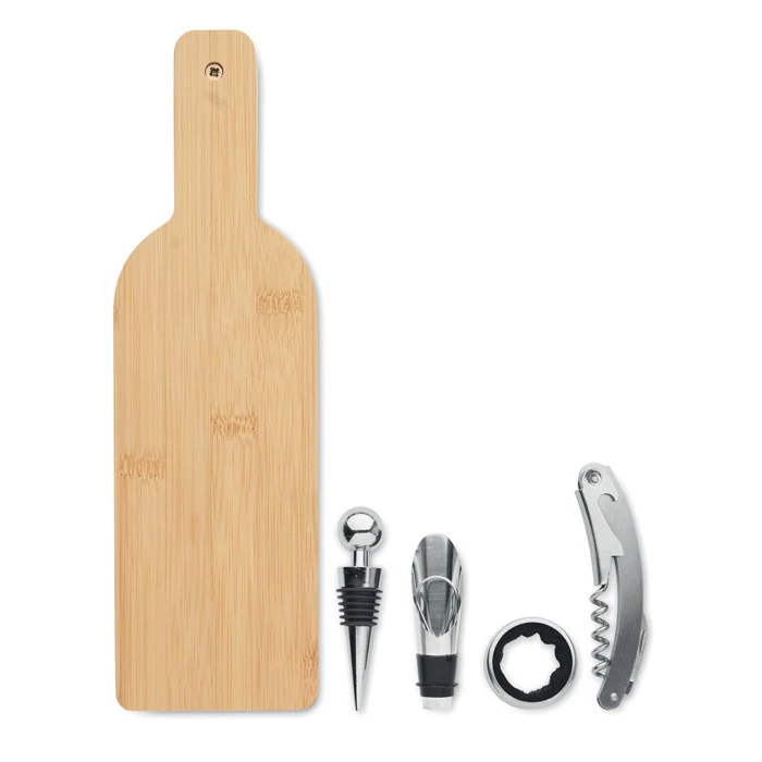 VINOVAULT SET - Palack alakú boros készlet - Fa