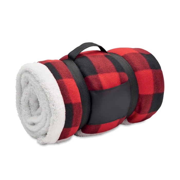 SHERMATT - RPET sherpa fleece takaró - Piros
