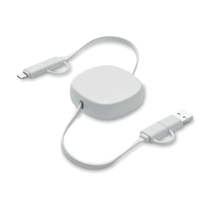 LINEA - 60W visszahúzható töltőkábel - Fehér