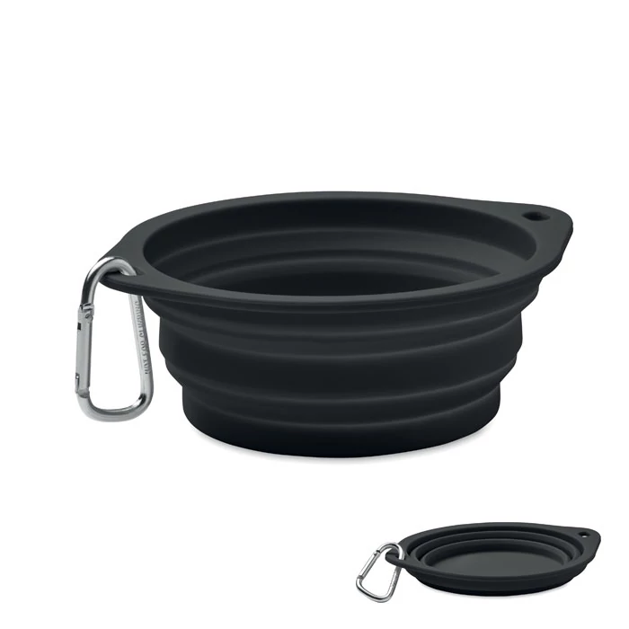 KOLAPDIER - Hordozható ivó/etetőtál 350 ml - Fekete